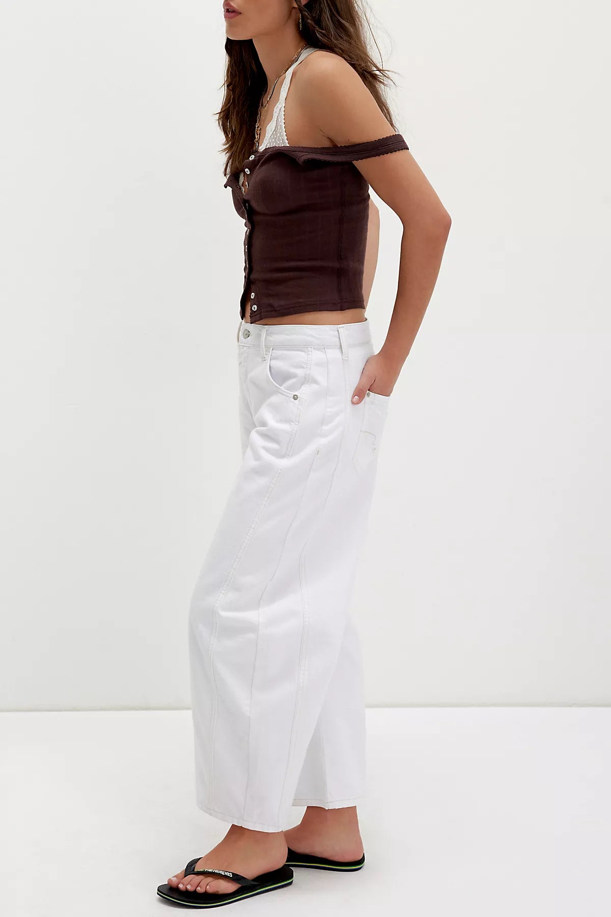 We The Free Good Luck Mid-Rise Barrel Jeans
