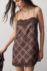 Canal Street Plaid Slip Dress Set