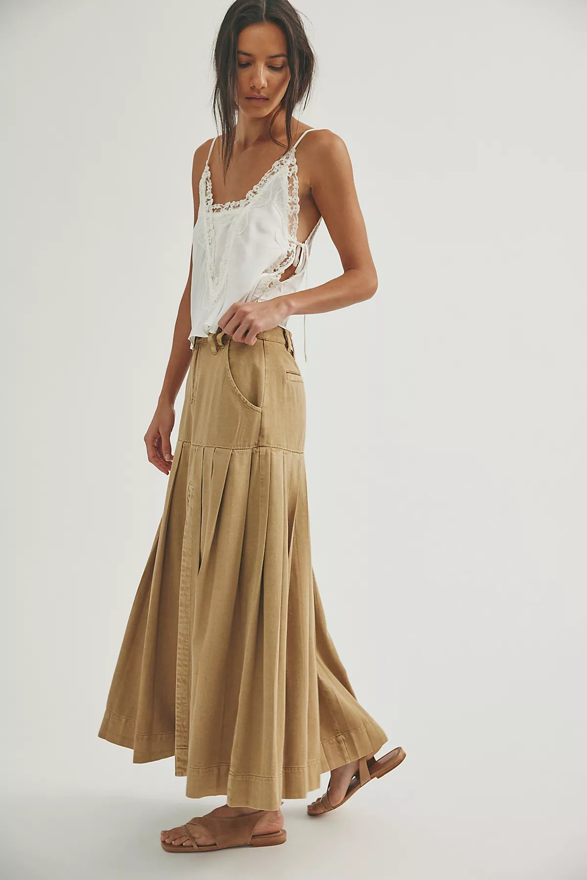 53rd Street Chino Maxi Skirt