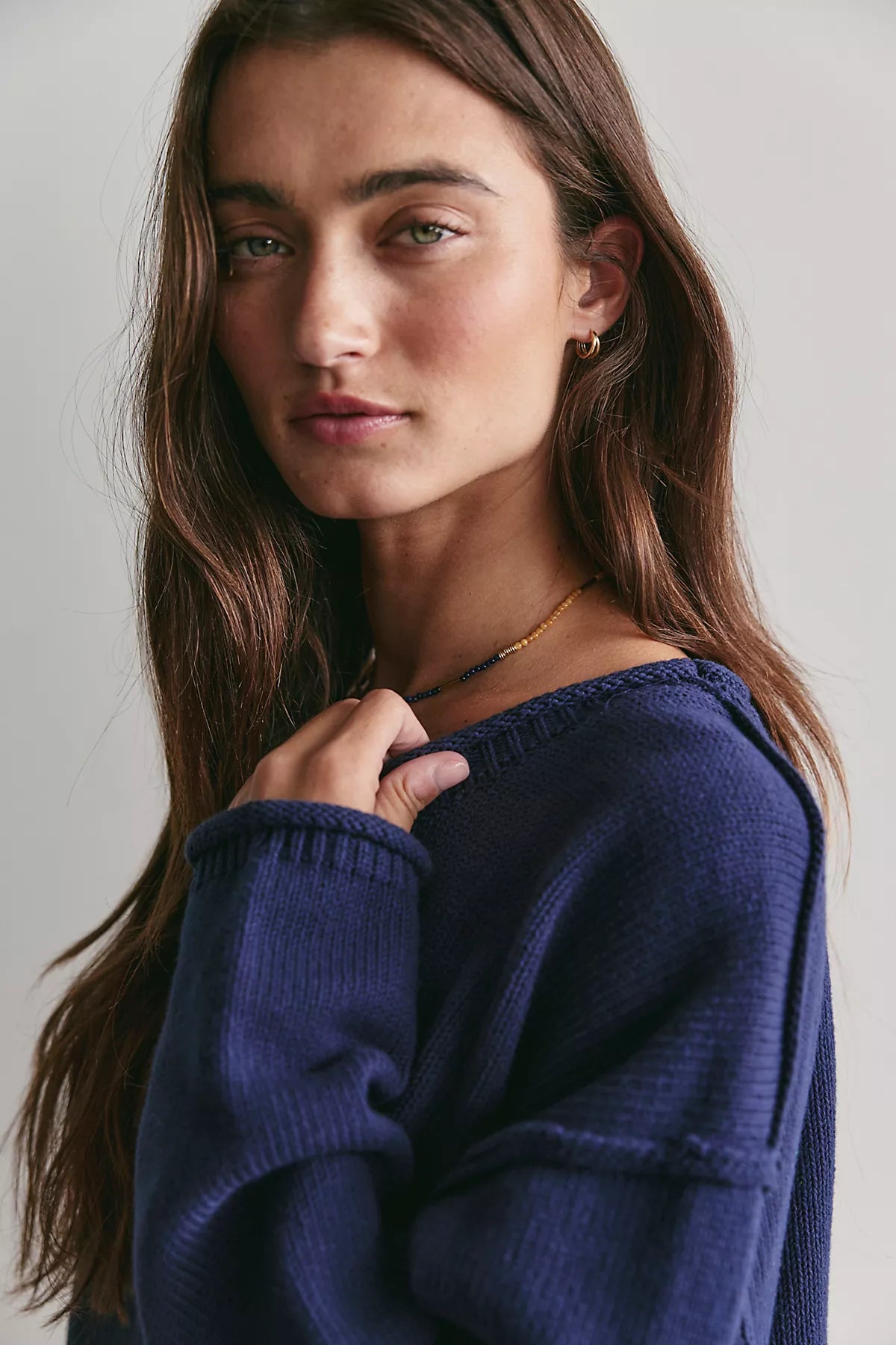 We The Free Ella Roll-Neck Cotton Knit Sweater