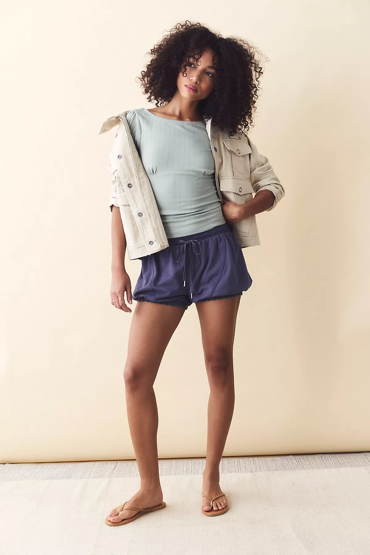 End Game Pointelle Puff Baby Tee