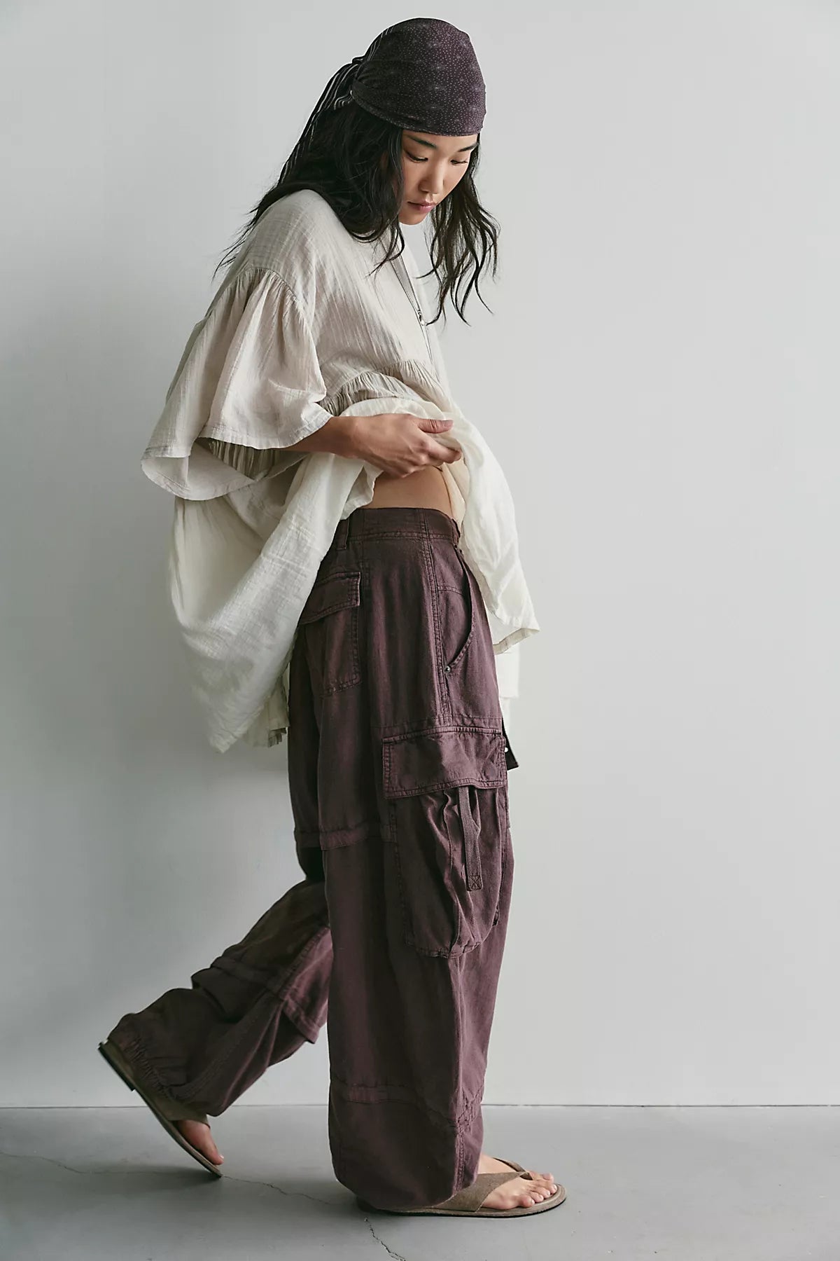 We The Free Reef Curved Linen Cargo Pants
