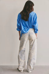 We The Free Fable Printed Low-Rise Twisted Bowed Jeans