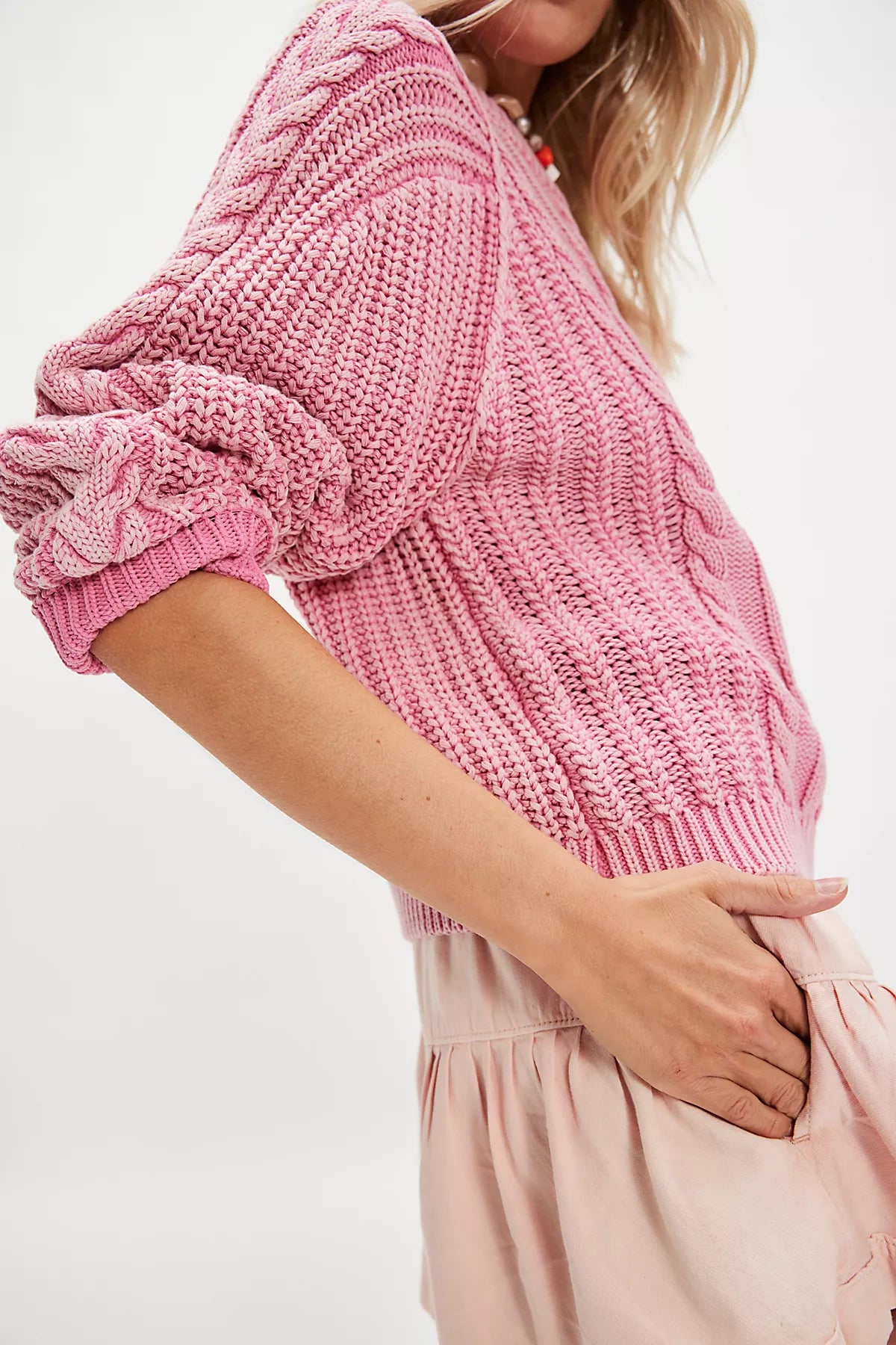 Frankie Cable Knit Cotton Sweater