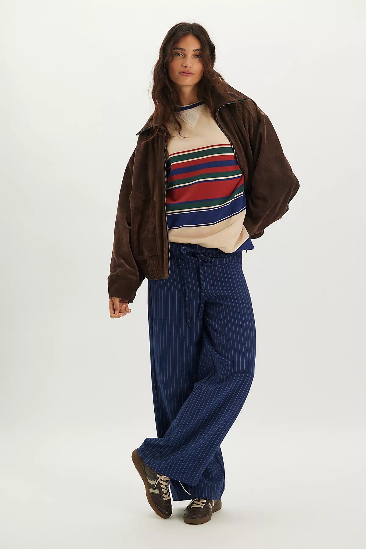 We The Free Classic Striped Oversized Crewneck