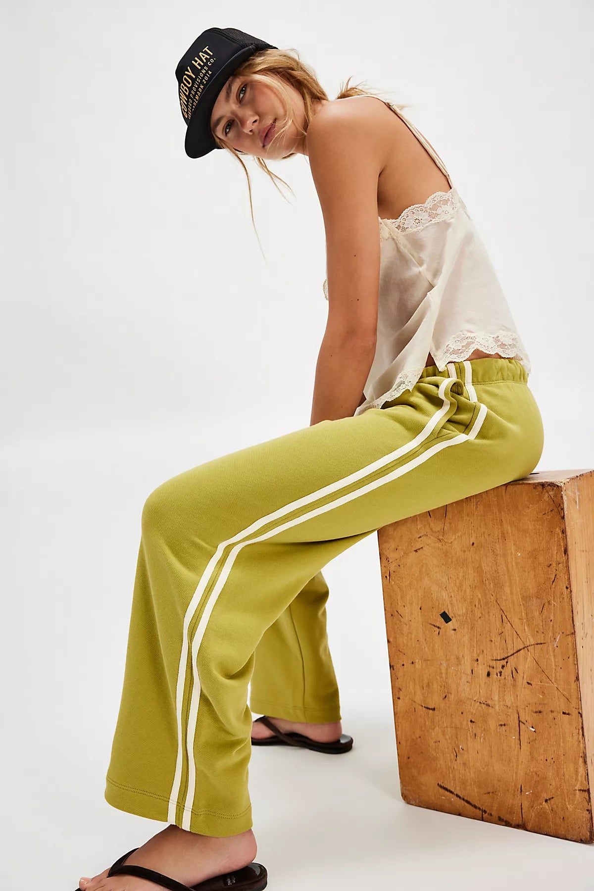 DONNI. The Eco-Terry Stripe Crop Pants