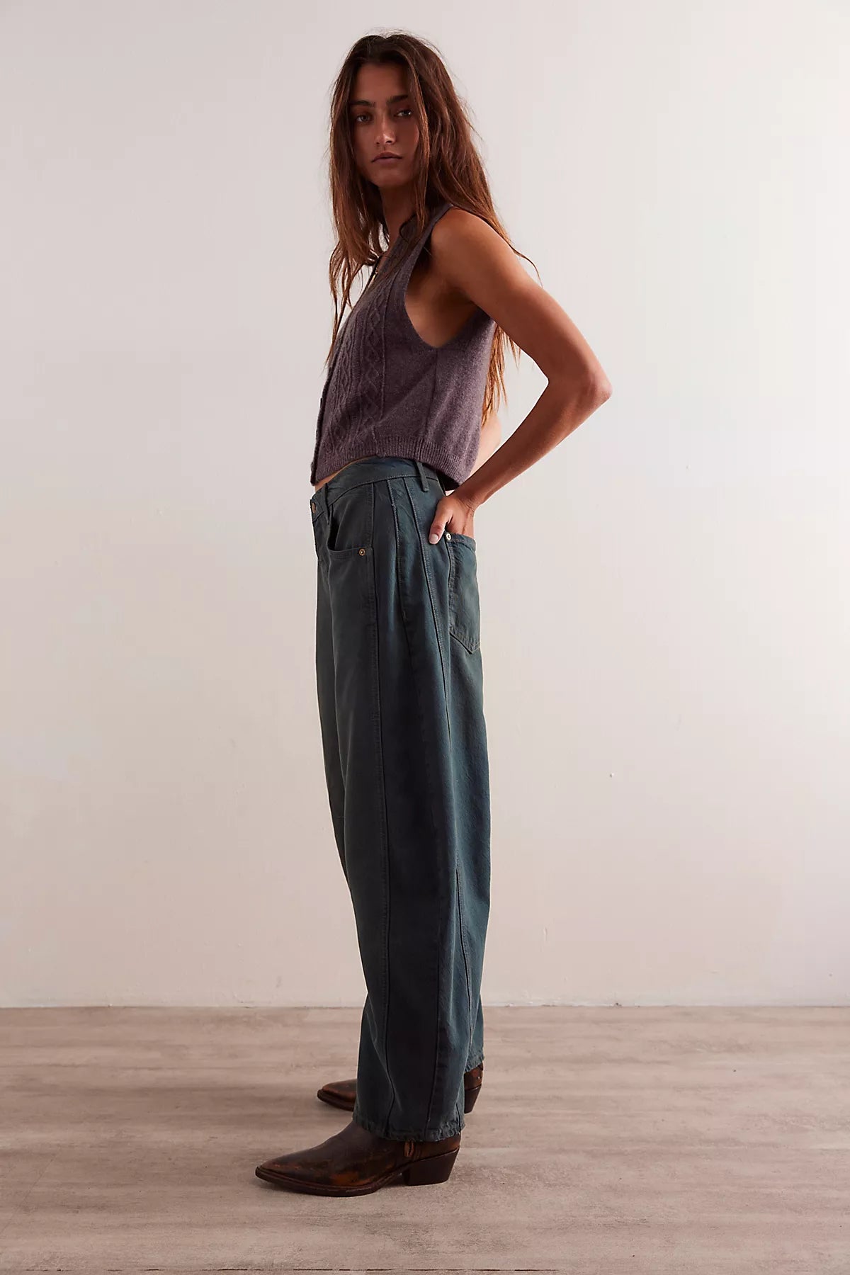 We The Free Good Luck Mid-Rise Barrel Jeans