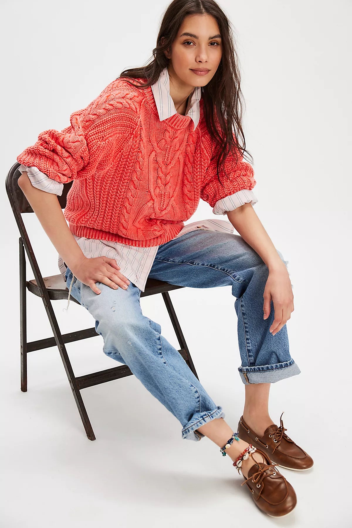 Frankie Cable Knit Cotton Sweater
