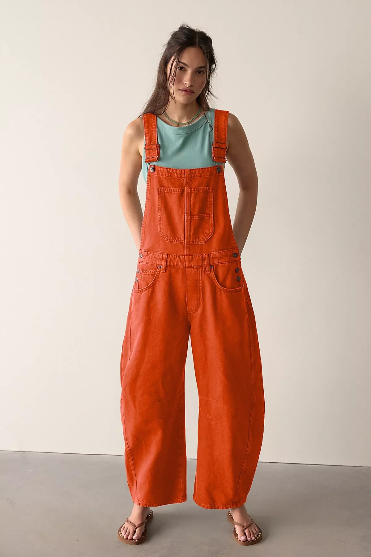 We The Free Good Luck Barrel Overalls
