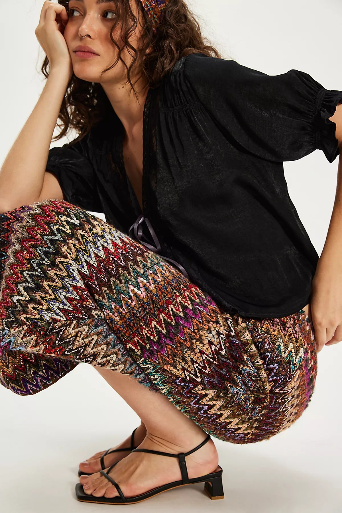 Anna Sui Asymmetrical Knit Skirt