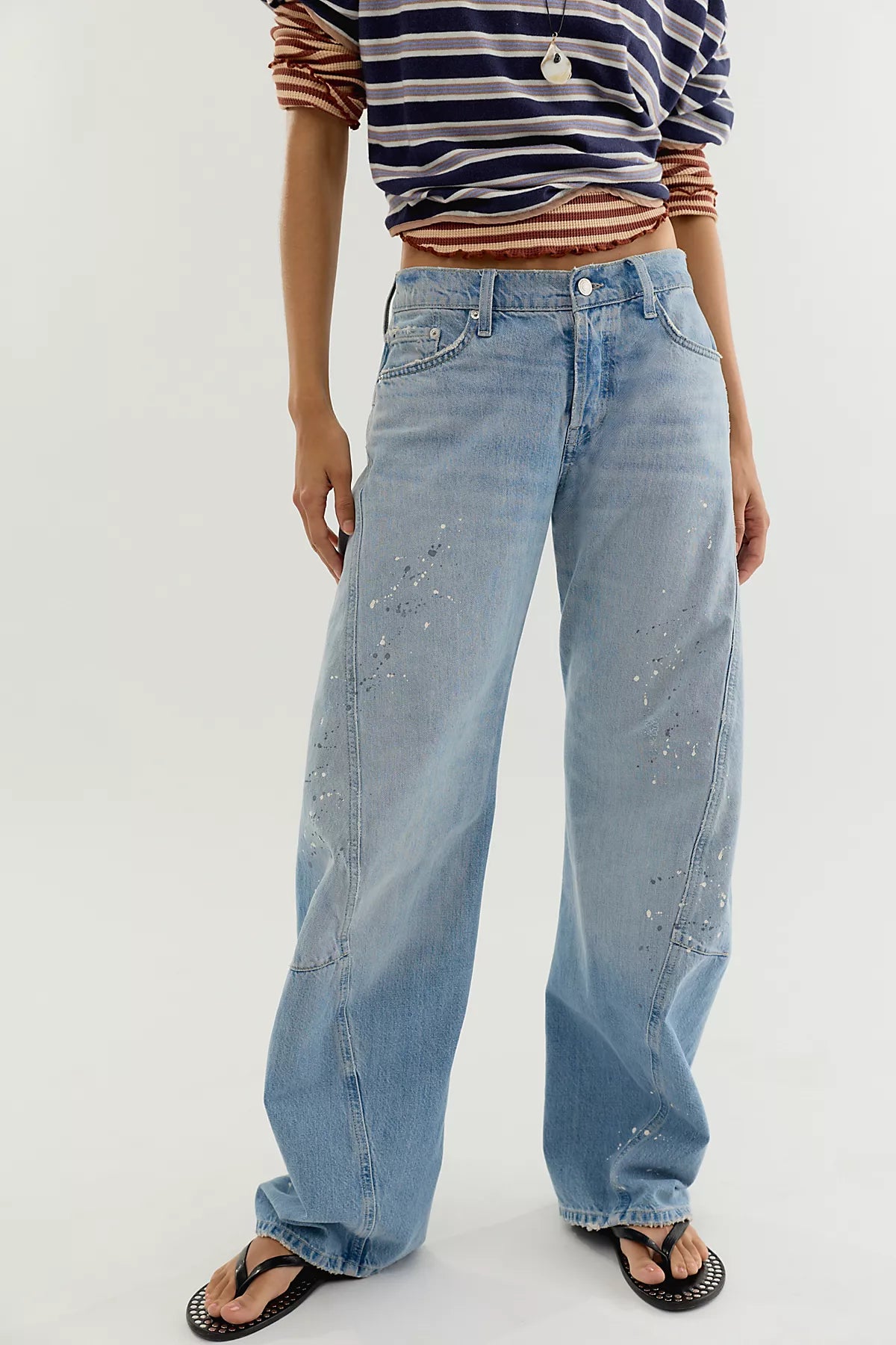 We The Free Fable Low-Rise Twisted Bowed Jeans