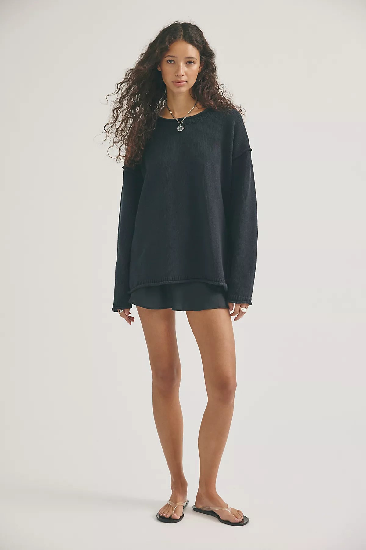 We The Free Ella Roll-Neck Cotton Knit Sweater