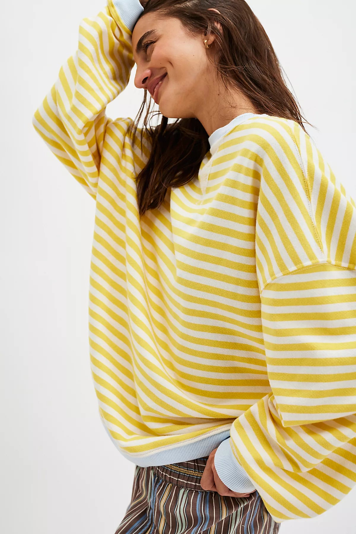 We The Free Classic Striped Oversized Crewneck