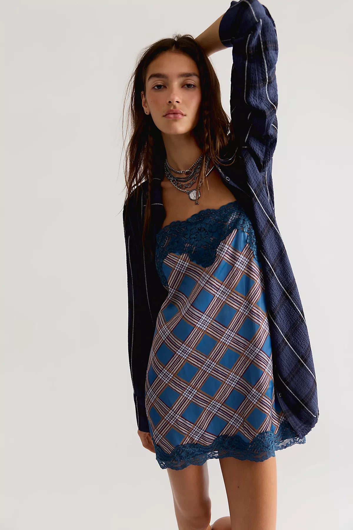 Canal Street Plaid Slip Dress Set