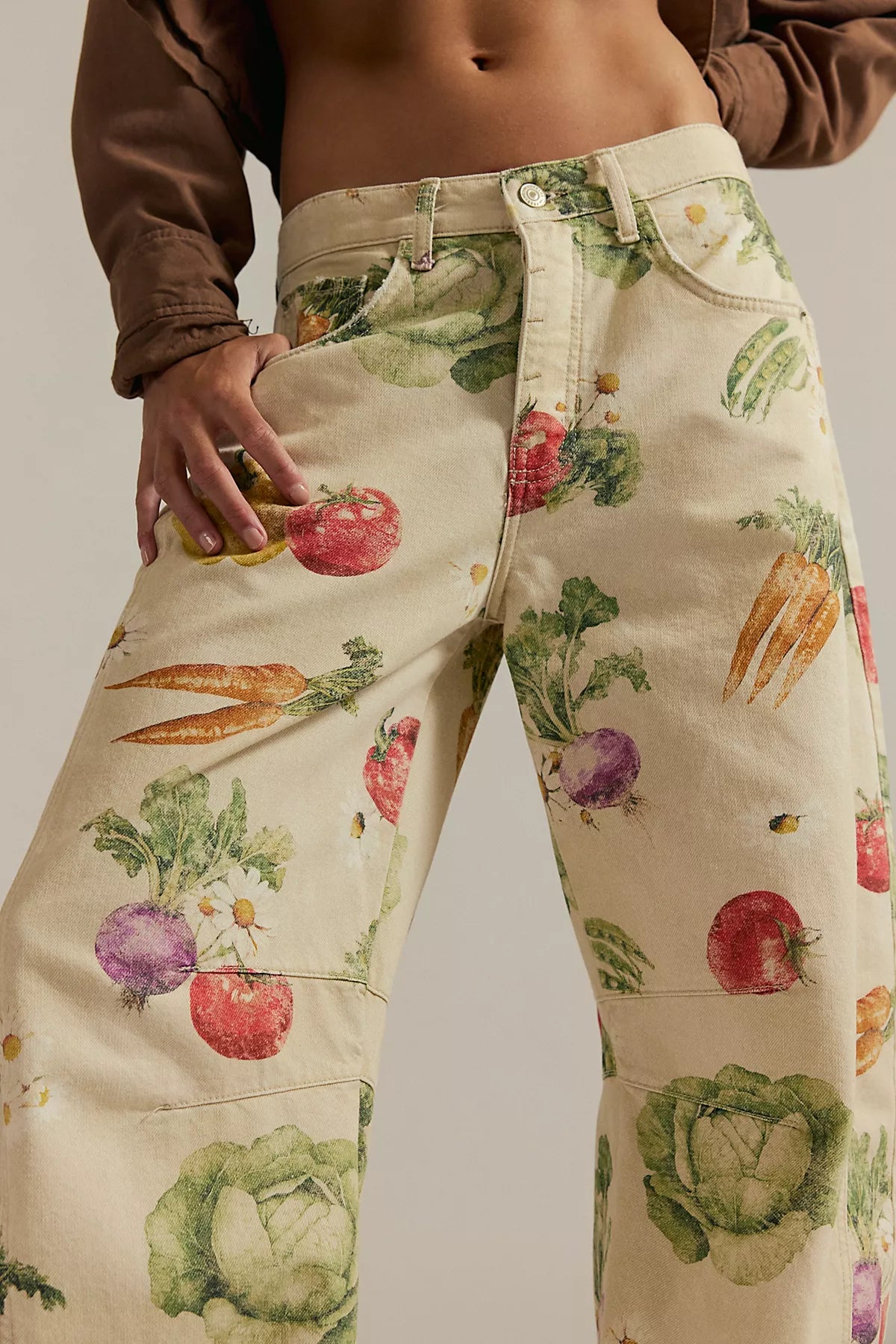 We The Free Good Luck Printed Barrel Jeans
