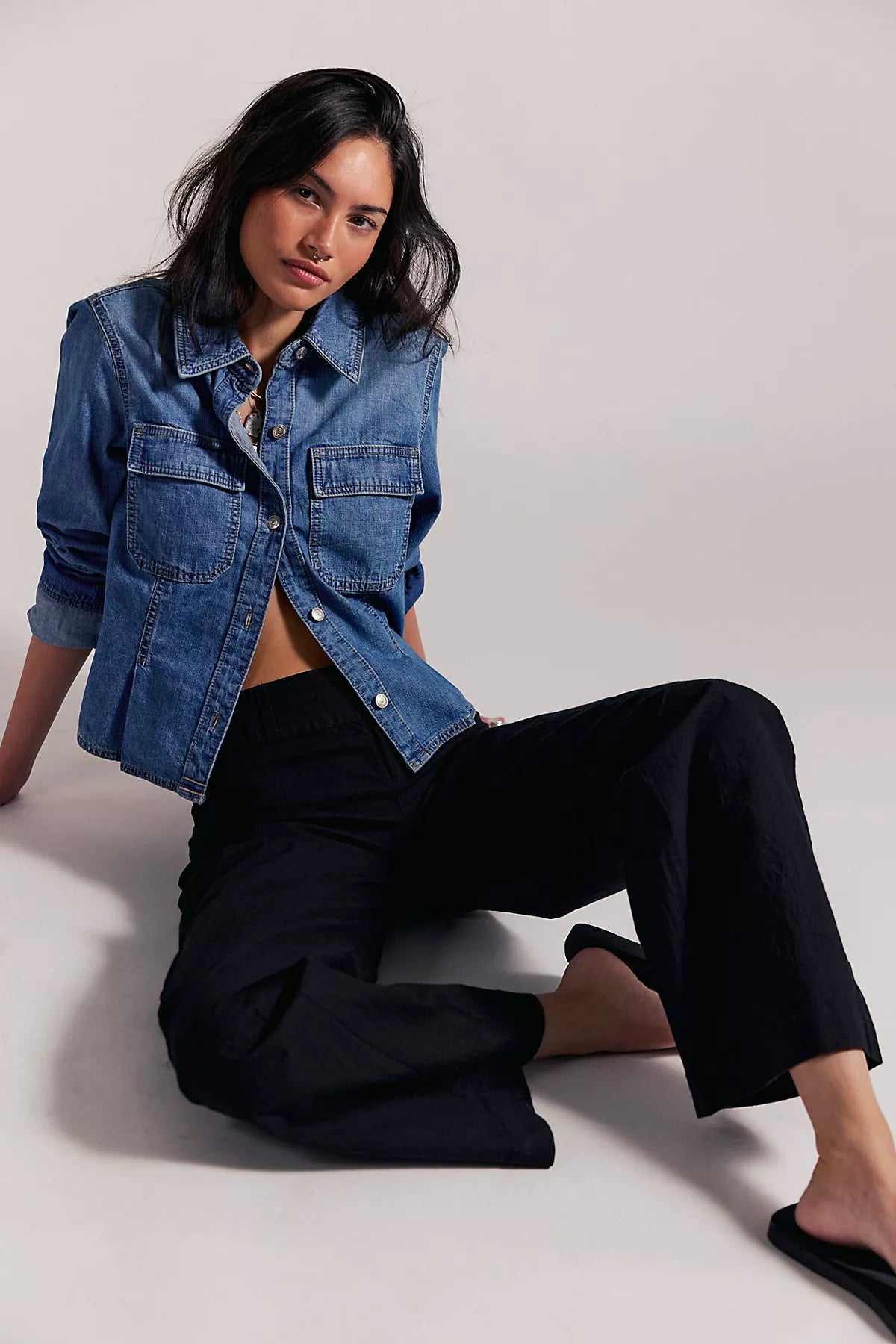 Time Flies Low-Rise Clean Solid Trousers