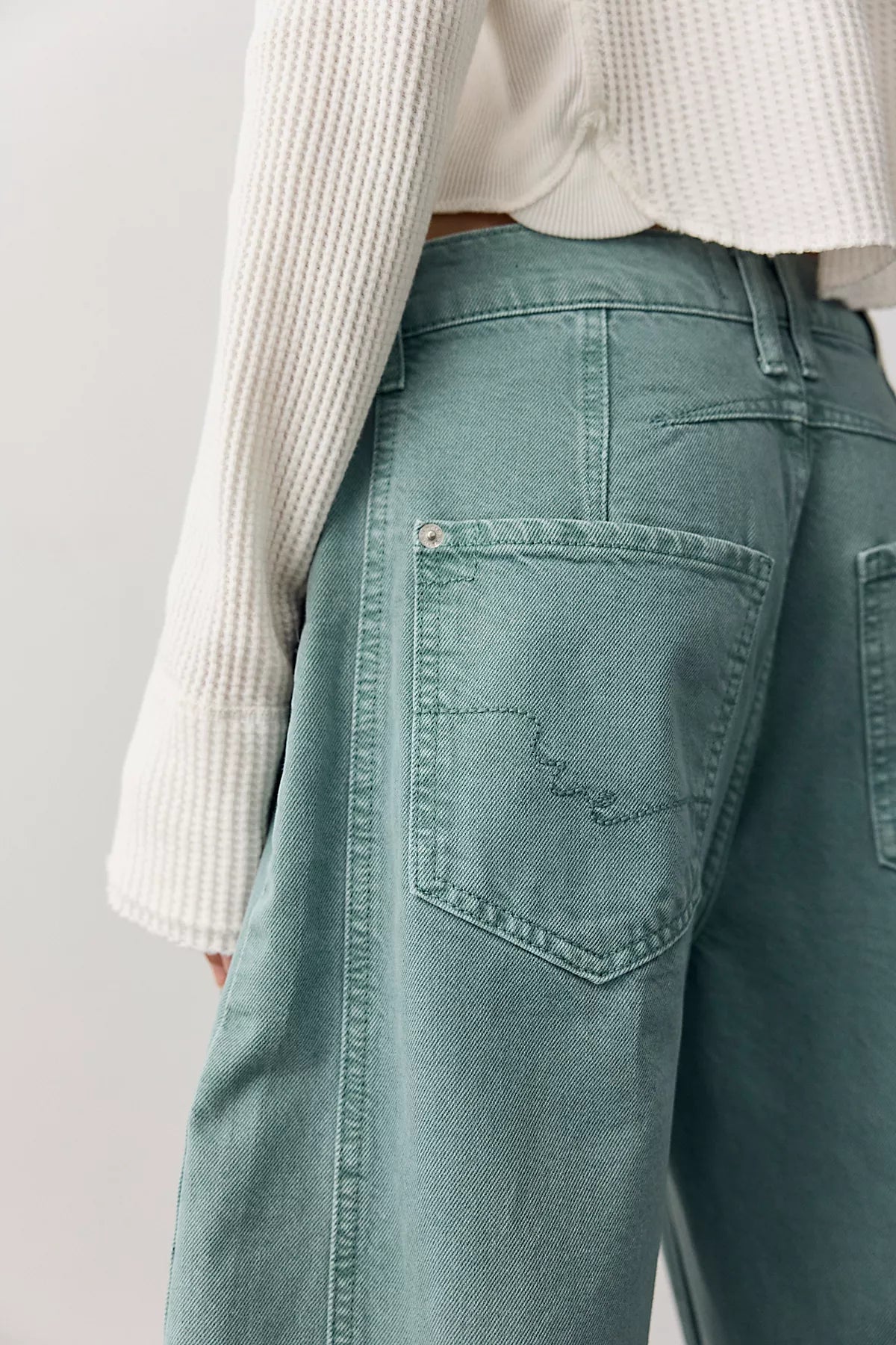 We The Free Good Luck Mid-Rise Barrel Jeans