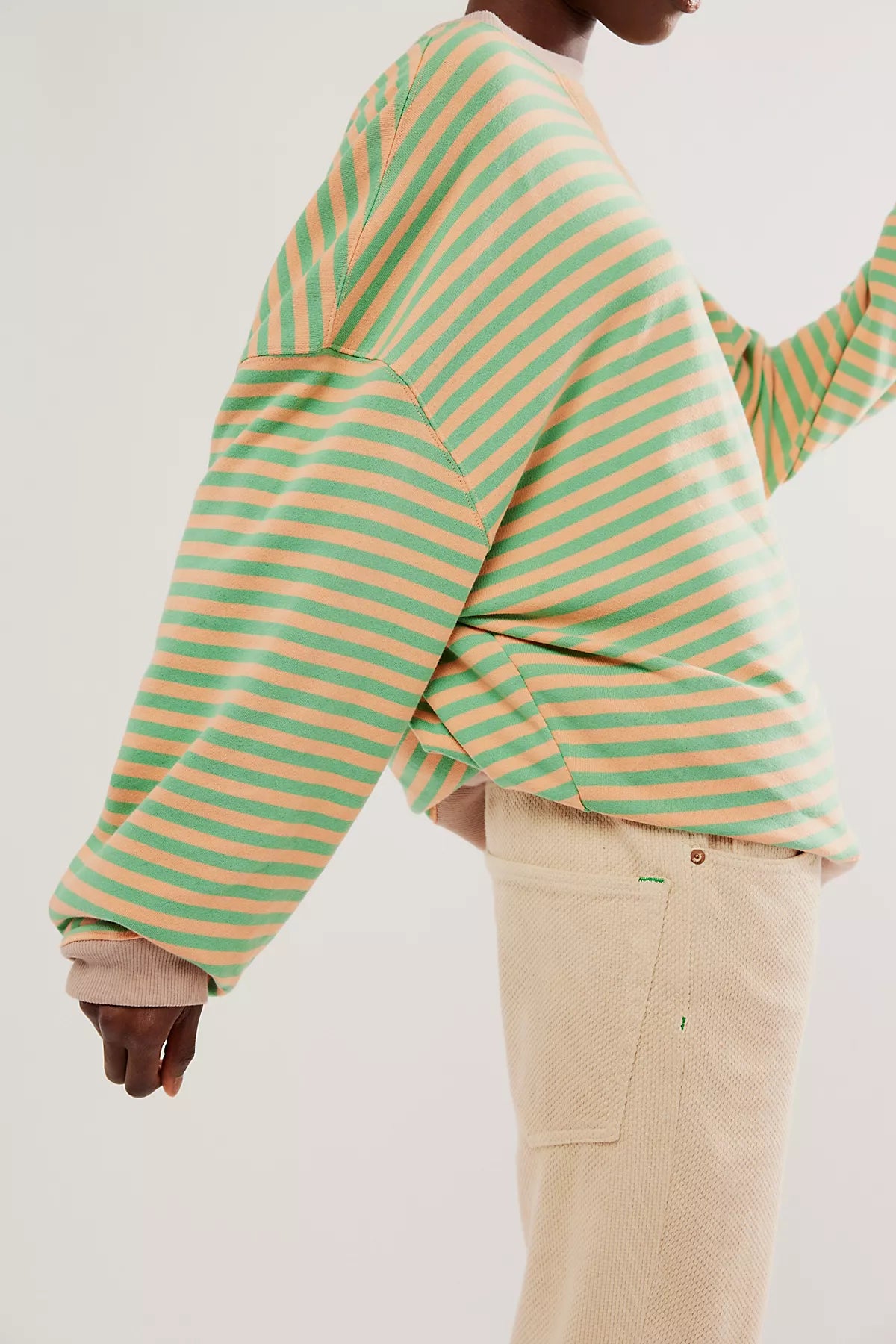 We The Free Classic Striped Oversized Crewneck