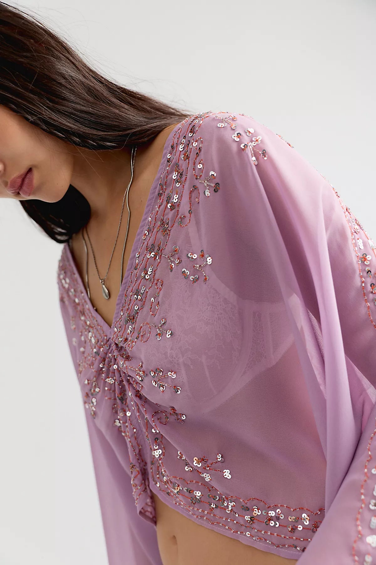 Calla Embellished Cape Top