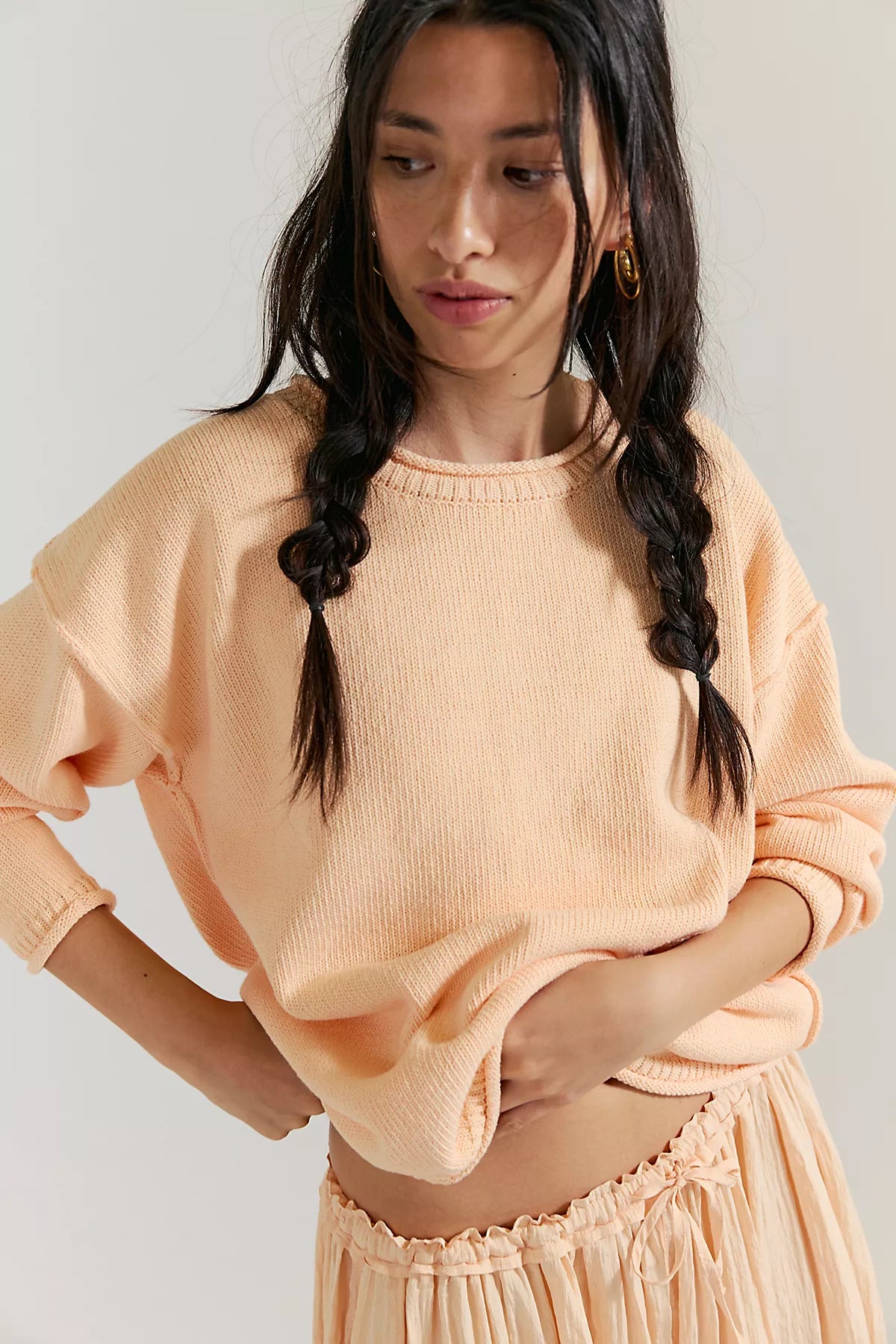 We The Free Ella Roll-Neck Cotton Knit Sweater
