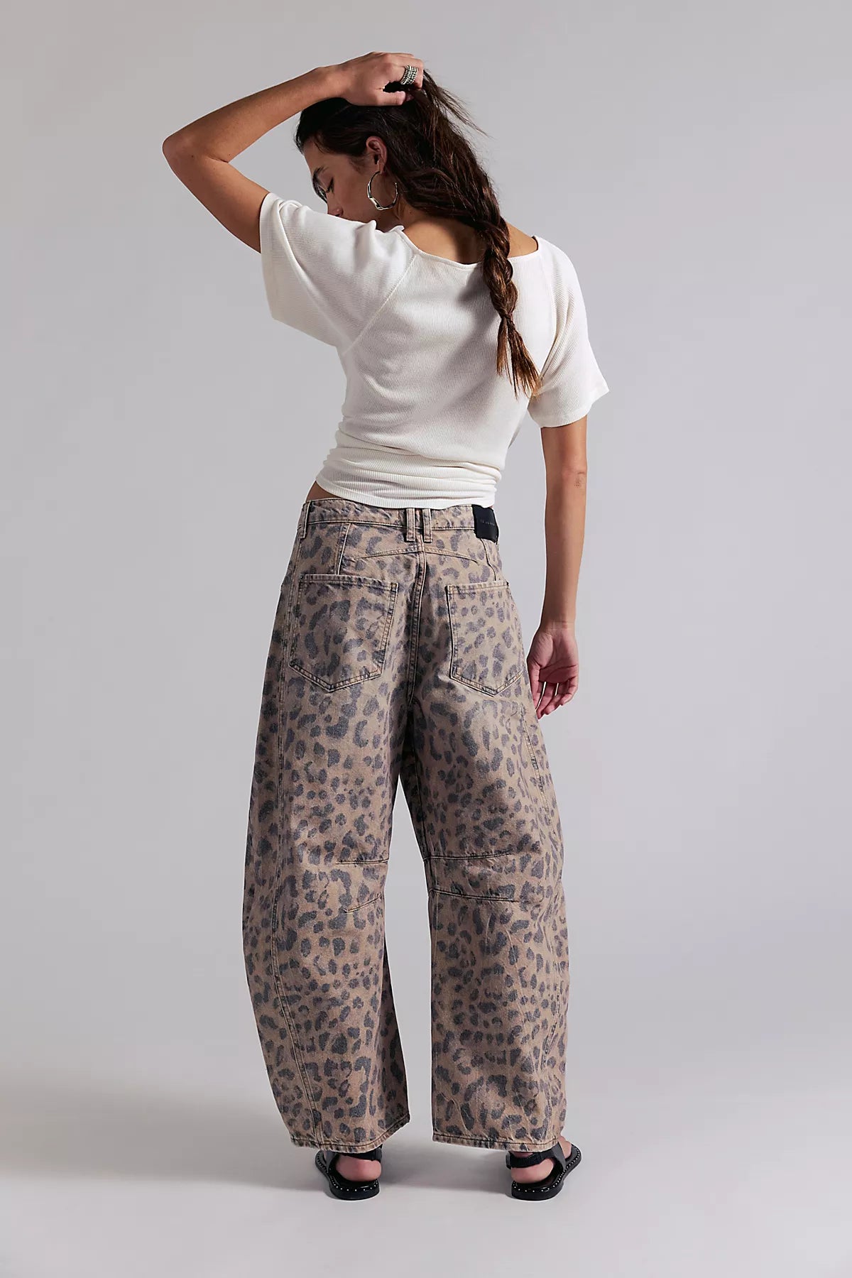 We The Free Good Luck Printed Barrel Jeans