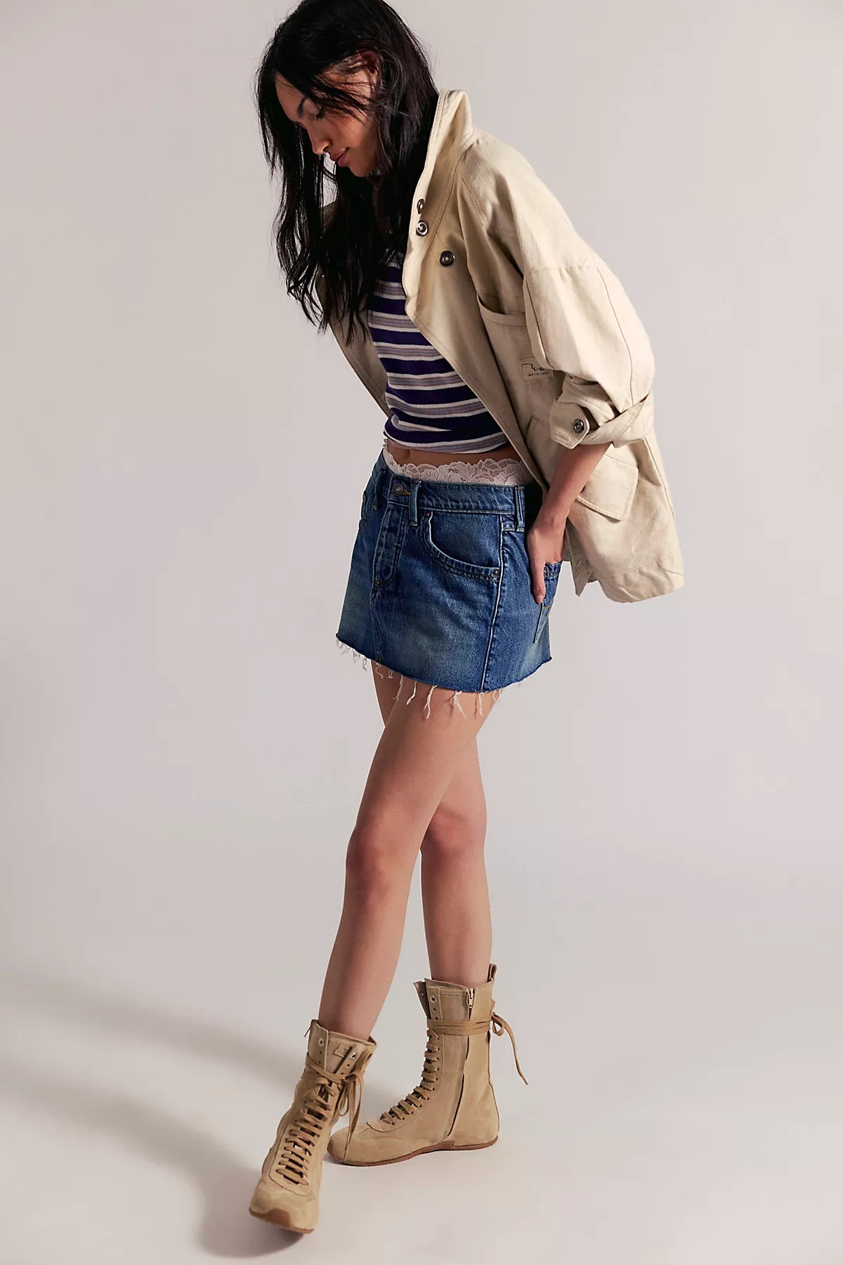 We The Free Lainey Low-Rise Mini Skirt