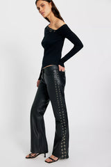 Deadwood Dali Leather Eyelet Pants
