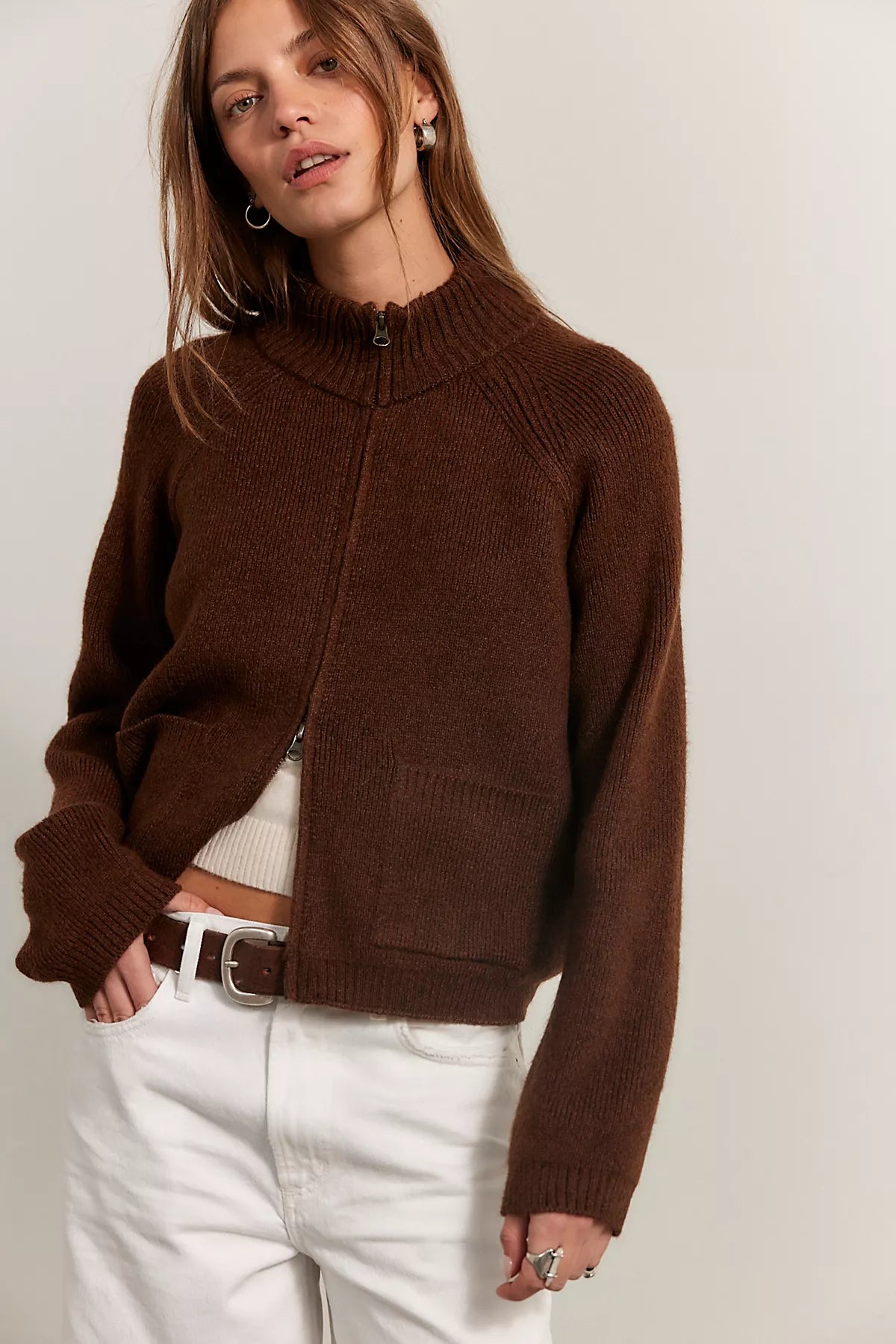 We The Free On It Zip-Up Cardigan