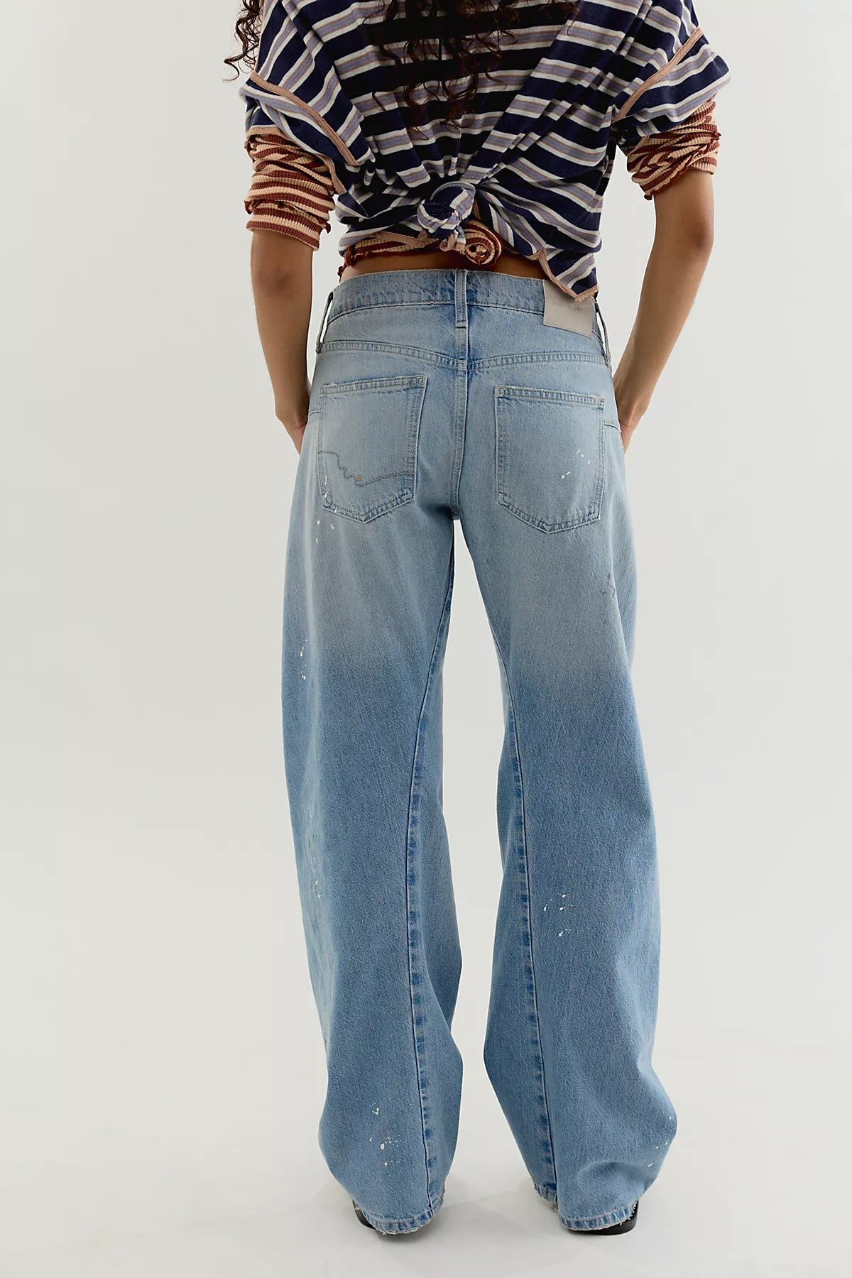 We The Free Fable Low-Rise Twisted Bowed Jeans