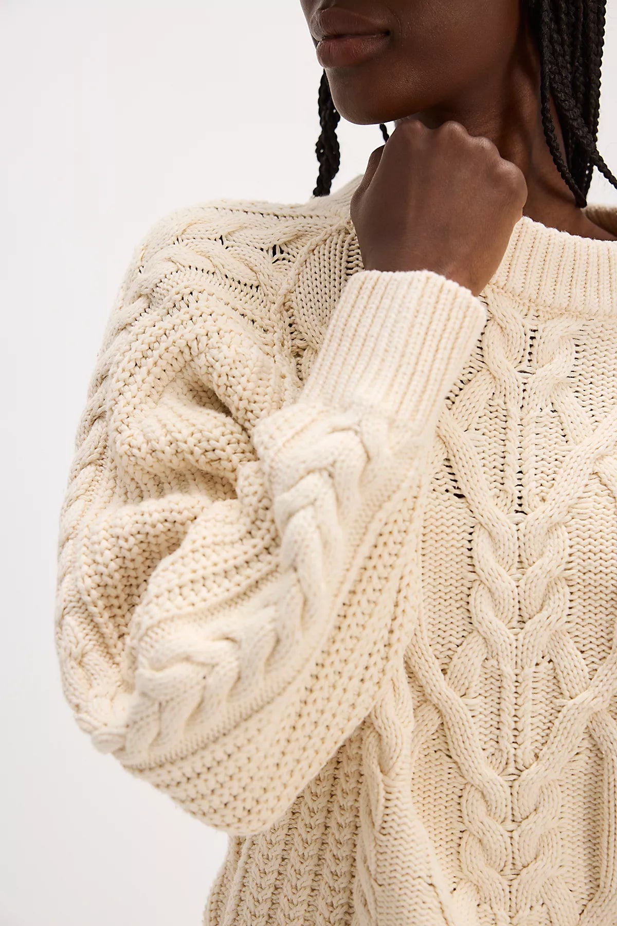 Frankie Cable Knit Cotton Sweater